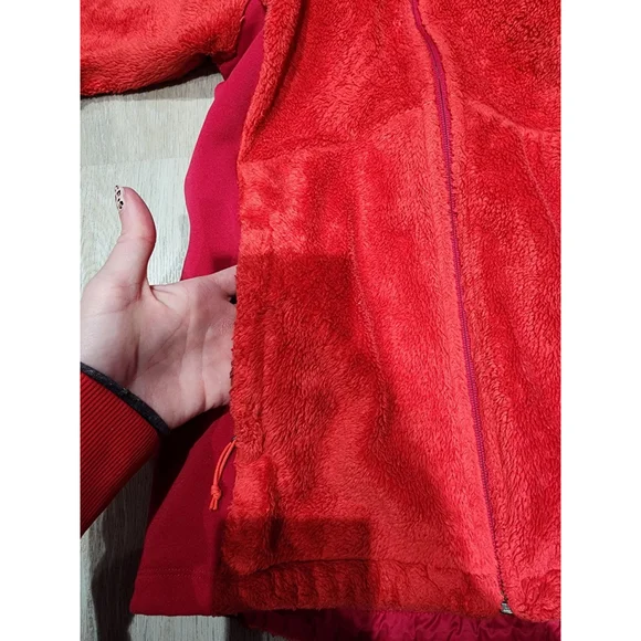 The North Face Womens Fleece Jacket Full Zip Red M/M Jacket Used - Picture 6 of 10